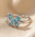 Side view of silver Agio butterfly anxiety relief ring